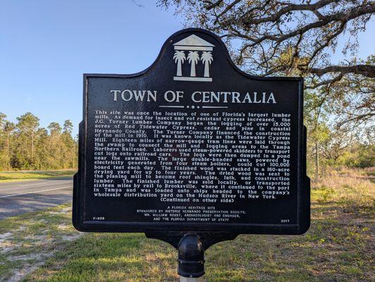 Town of Centralia Historical Marker