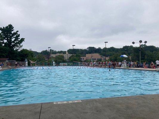 The site of a friendly swim meet between the South Orange Dolphins and the Maplewood Makos in July 2023.