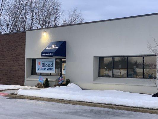 This is the entrance to donate blood