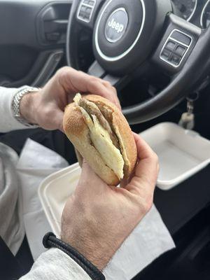 Sausage egg and Vermont cheddar cheese