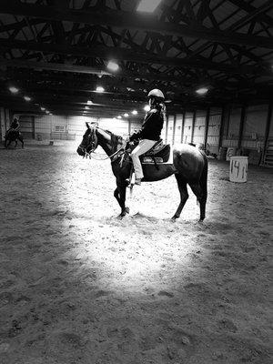 My daughter on her new horse getting lessons she has learn more here than anywhere