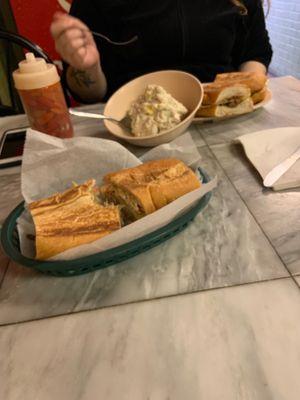 Pernil sandwich's One with a meal