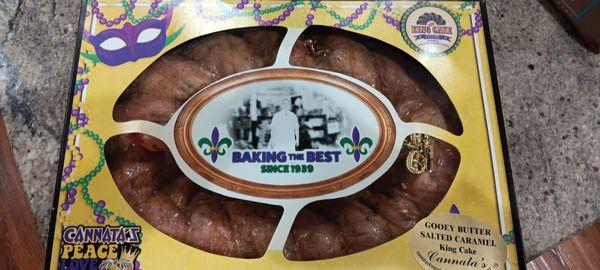 Gooey butter salted caramel king cake