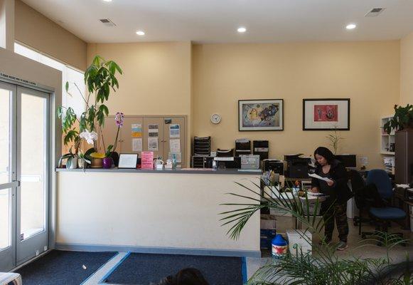 Front desk for Dr. Khoo and another doctor sharing the space. Taken from the waiting area, with room for 6-8 people