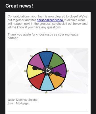 My clear to close email