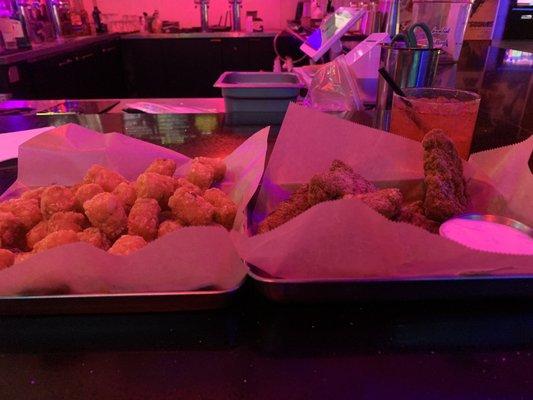 Chicken tenders and tots