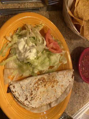 Mushroom quesadilla is an absolute favorite