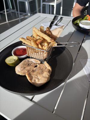 Grilled chicken with fries