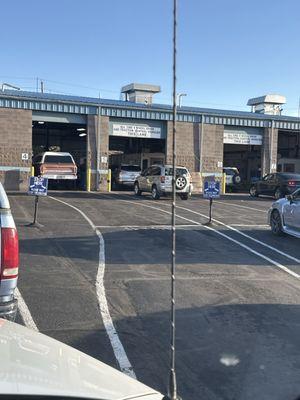 If you pull into the wrong line, they yell at you