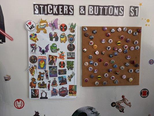 Stickers and buttons available