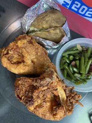 Broasted chicken - paid extra for two breast pieces