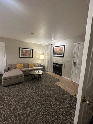 View from bedroom to living room