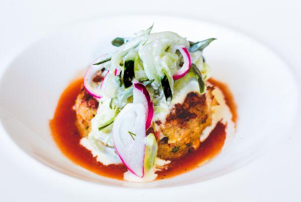 Maryland Crab Cake with Cucumber Slaw