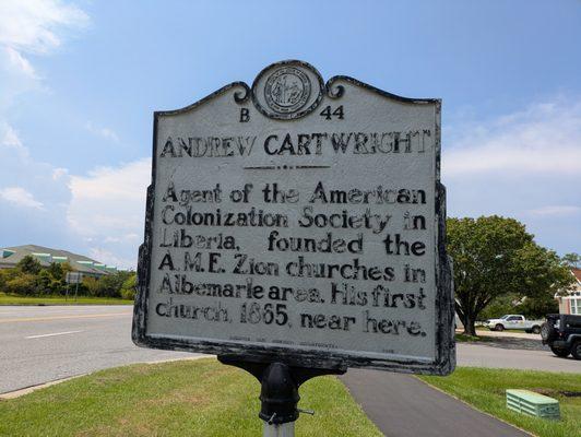 Andrew Cartwright Historical Marker, Manteo