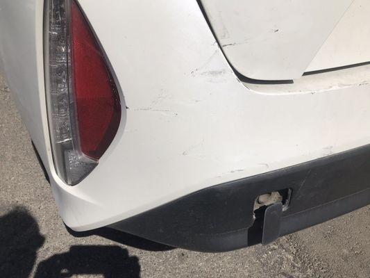 Rear end damage before.