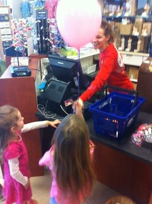 My girls getting balloons.