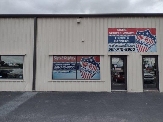 Top Flite Graphics Storefront 1631 Sw South Macedo Blvd, West off Biltmore. East of TPK. We are visible from TPK near PSL exit 142