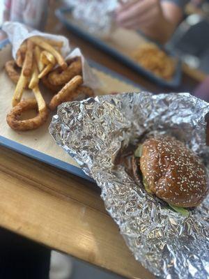 Smashburger and onion rings! Fantastic lunch.