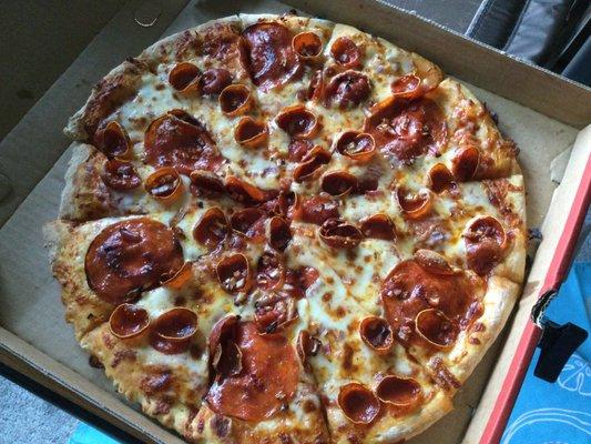 Triple pepperoni with onions!