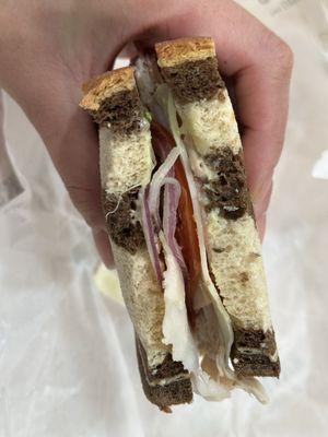 R.E.O. Speedwagon- half sandwich, no sprouts, on swirl rye.