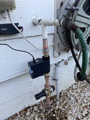 Installed the Moen Flo water shut-off device for customers to monitor their water usage and potential leaks.