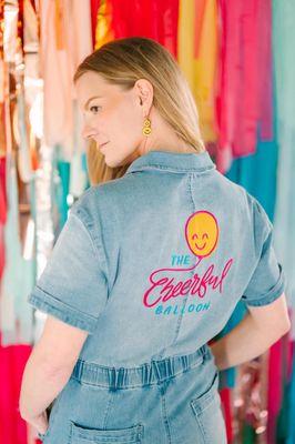 We will digitize and embroider your business logo! We loved embellishing these coveralls for Jess at The Cheerful Balloon of Washington, PA