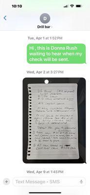 Perio letter stating he can't do work at this time.