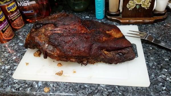 1 of 2 Smoked beef brisket . Happy fourth of July.