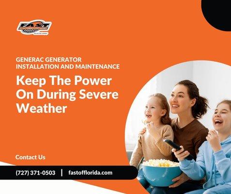 Call us for your Generator installs and maintenance needs!