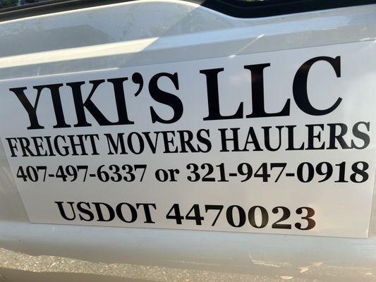 Yiki’s Freight, Moving, Hauling