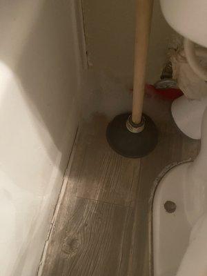 This water was coming through the bottom of the wall.