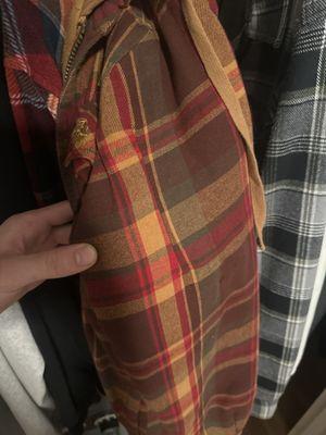 Re-sewed jacket sleeve