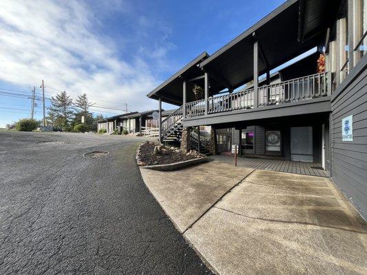 Foot path leading to salon entrance
