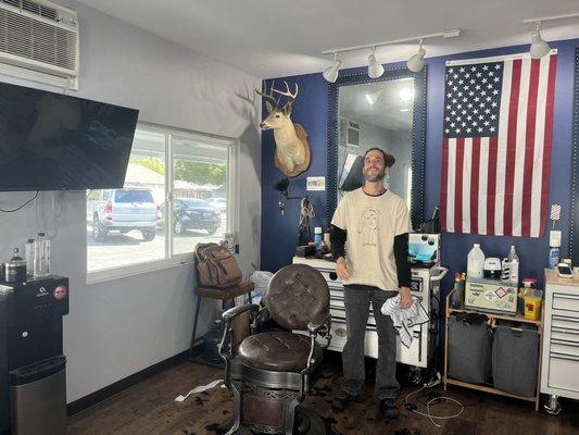 Brenton and his shop