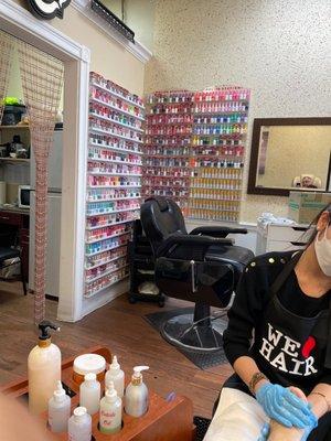 Ella also does waxing and eyebrows and eyelashes