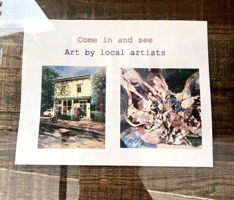 the gallery features art by local artists