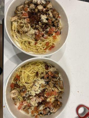 Carbonara Pasta with grilled chicken