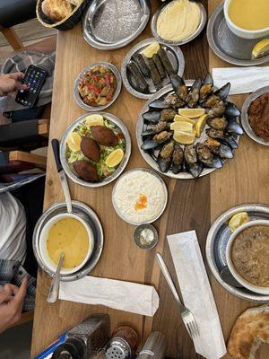Lentil Soup, Midye Dolma, Hummus,K. Maras Style Kelle Paa& Lamb Head Soup,Sarma