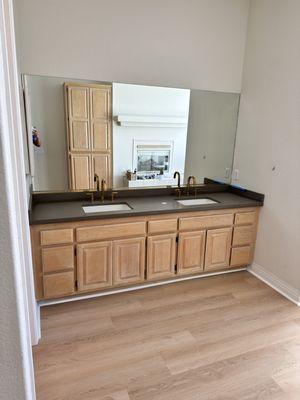 Removed carpet and Jason helped pick out the flooring to match the cab's to save some money