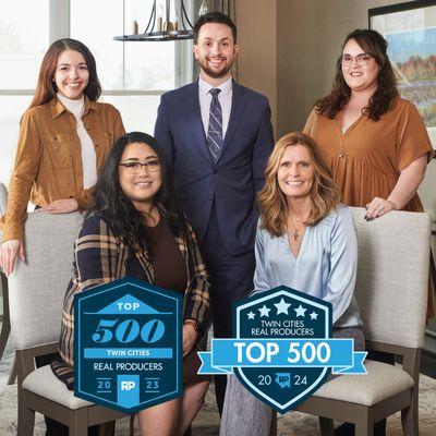 Our team has been ranked in the Twin Cities Real Producers Top 500