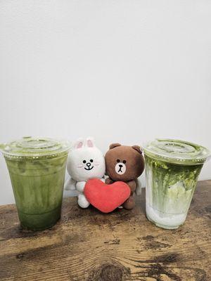 Ube matcha Latte and matcha latte!