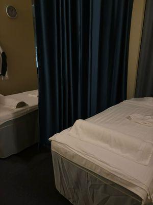 Clean couples massage room