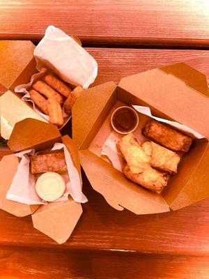 Savory and dessert eggrolls.