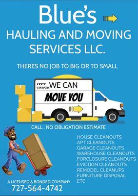 Blue’s Hauling And Moving services