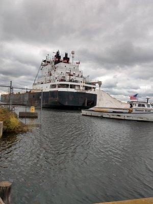 Canadian Ship picture taken from Second Ave. Bridge, Alpena, wed.afternoon, 
  Oct. 23, 2019.