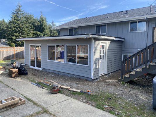 Enclosed porch addition