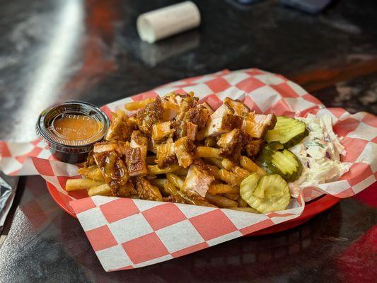 Loaded hot chicken fries