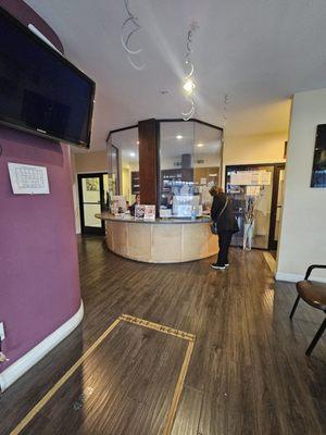 Inside building front receptionist