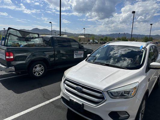 Great customer. We did this windshield right at her work place.