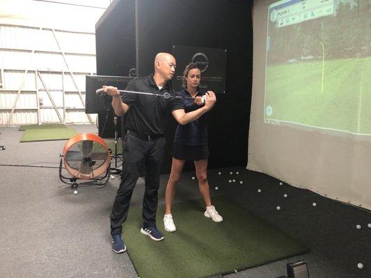 You'll get information, explanation and demonstration of the correct movements. Here we are working on the correct grip.